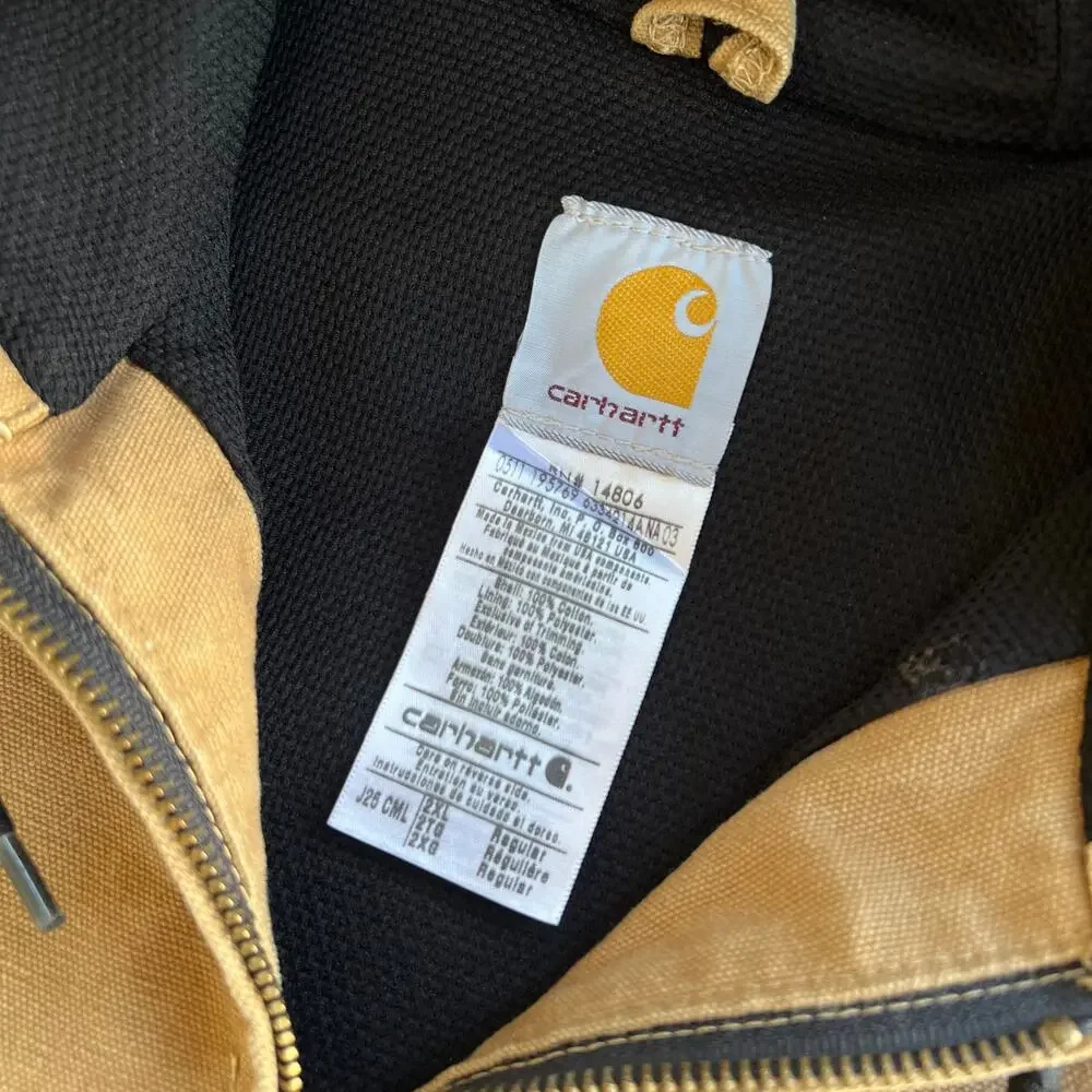 Carhartt J25 CML brown hooded work wear jacket